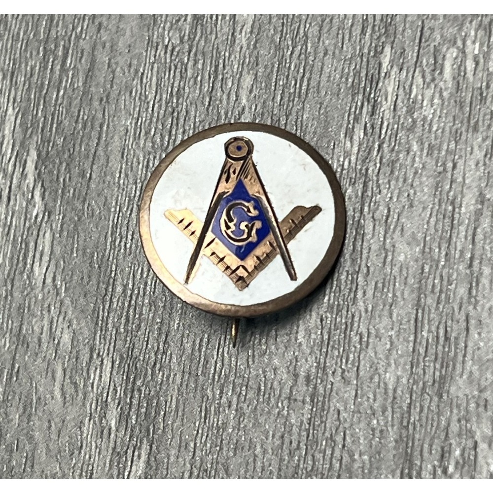 Vintage Masonic Freemasonry‎ Square & Compasses G Lapel Pin Brooch Emblem